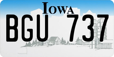 IA license plate BGU737