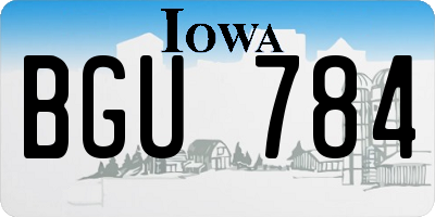 IA license plate BGU784