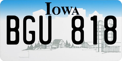IA license plate BGU818