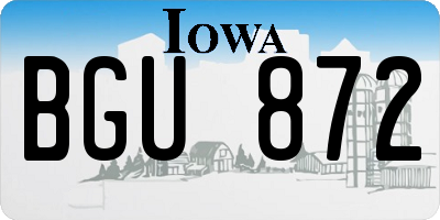 IA license plate BGU872