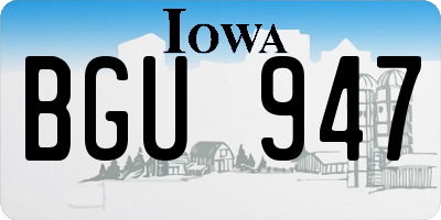 IA license plate BGU947