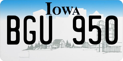 IA license plate BGU950
