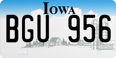 IA license plate BGU956