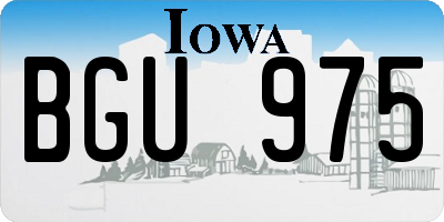 IA license plate BGU975