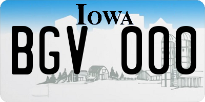 IA license plate BGV000