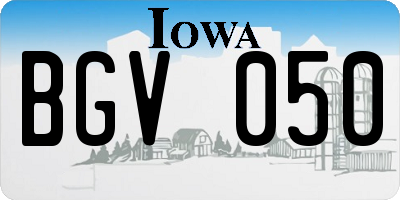 IA license plate BGV050