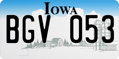 IA license plate BGV053
