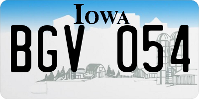 IA license plate BGV054