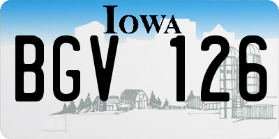 IA license plate BGV126