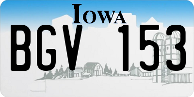 IA license plate BGV153