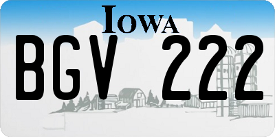 IA license plate BGV222