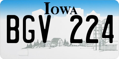 IA license plate BGV224