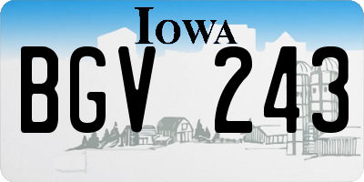 IA license plate BGV243