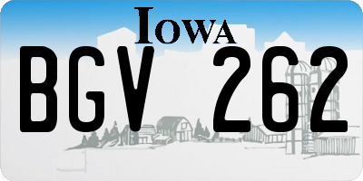 IA license plate BGV262