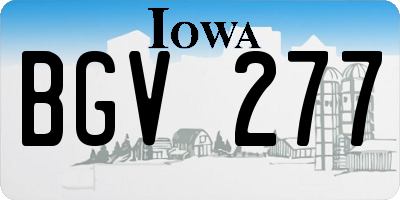 IA license plate BGV277
