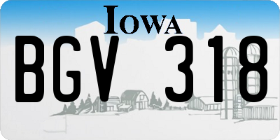 IA license plate BGV318