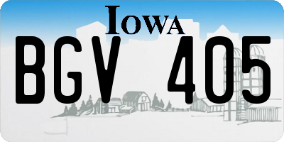 IA license plate BGV405