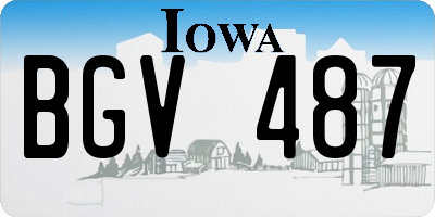 IA license plate BGV487