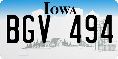 IA license plate BGV494