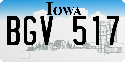 IA license plate BGV517