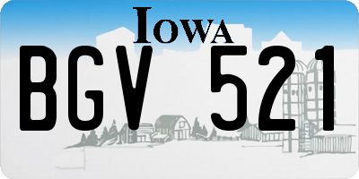 IA license plate BGV521