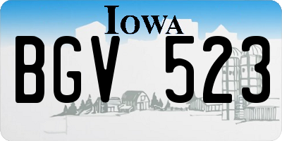 IA license plate BGV523