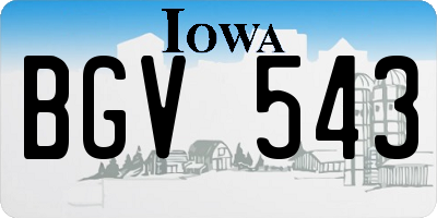 IA license plate BGV543