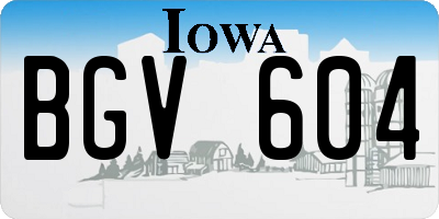 IA license plate BGV604