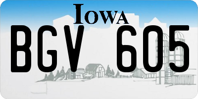 IA license plate BGV605