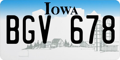 IA license plate BGV678