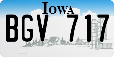 IA license plate BGV717