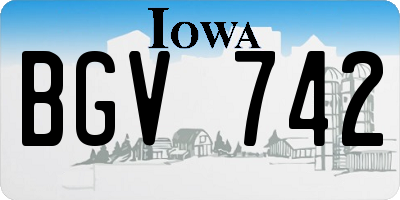 IA license plate BGV742