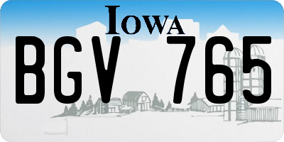 IA license plate BGV765