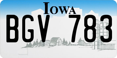 IA license plate BGV783