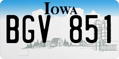 IA license plate BGV851