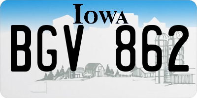 IA license plate BGV862
