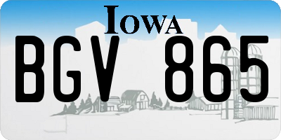 IA license plate BGV865
