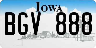 IA license plate BGV888