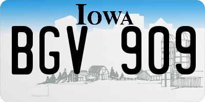 IA license plate BGV909