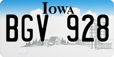IA license plate BGV928