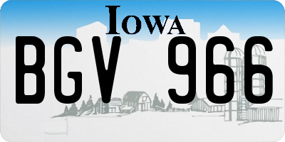 IA license plate BGV966