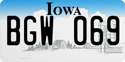 IA license plate BGW069