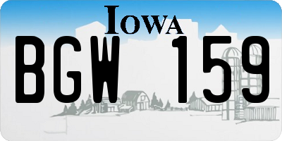 IA license plate BGW159