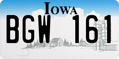 IA license plate BGW161