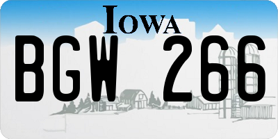 IA license plate BGW266