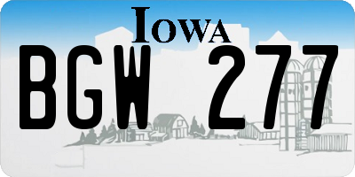 IA license plate BGW277