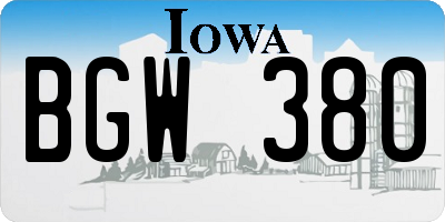 IA license plate BGW380
