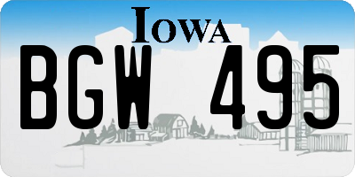 IA license plate BGW495