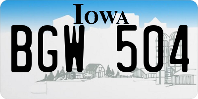IA license plate BGW504