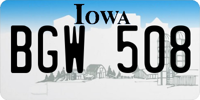 IA license plate BGW508